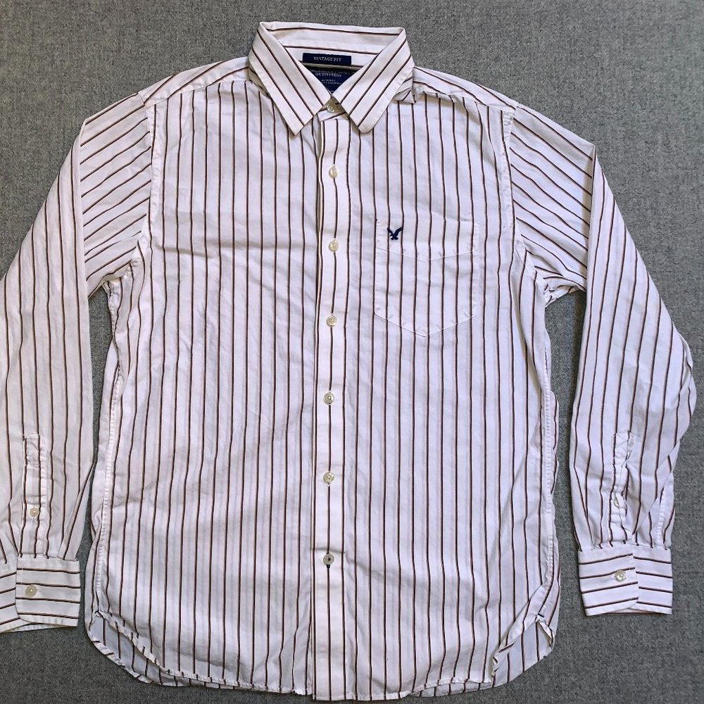 Mens American Eagle Long Sleeve Button Up Size Medium